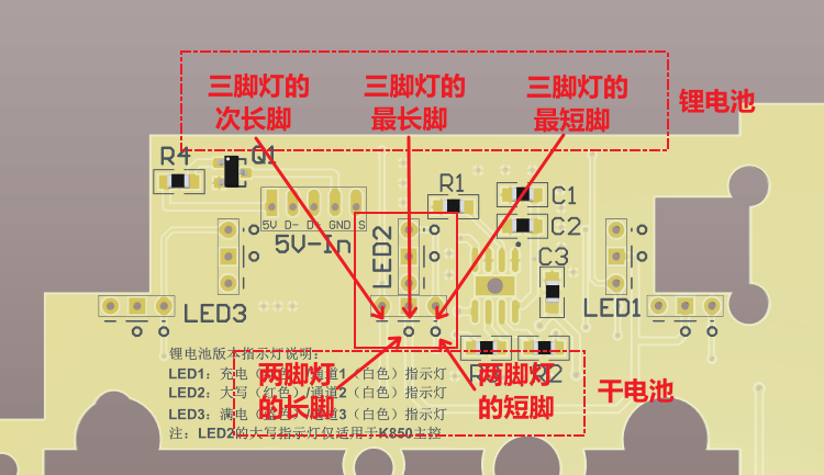 樱桃G80-3000指示灯焊接图
